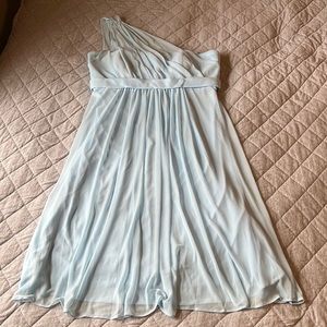 Powder blue one shoulder dress